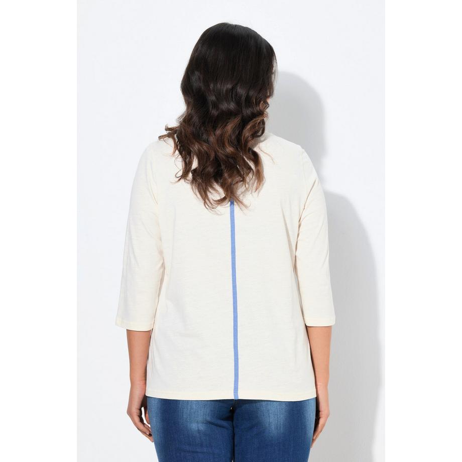 Ulla Popken Maglia Classic Stampa Fotografica Scollo Rotondo Maniche 3/4  