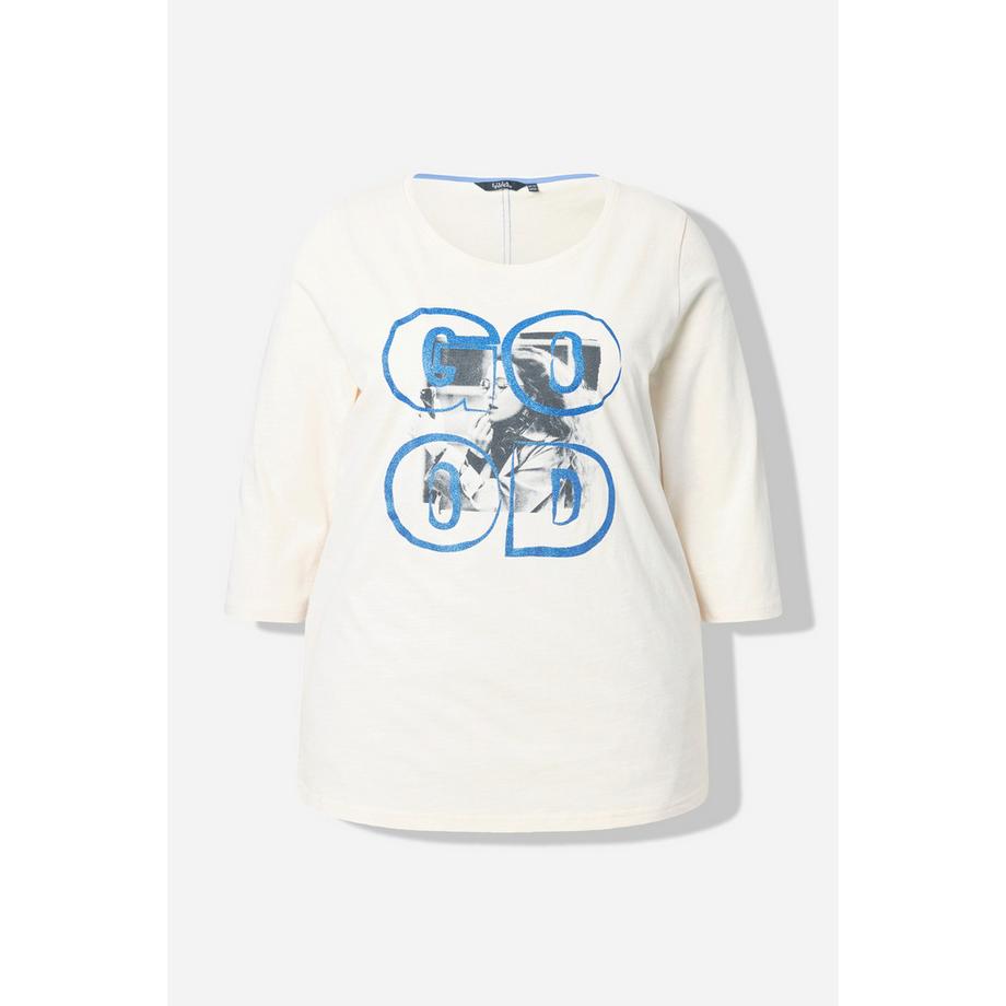 Ulla Popken Maglia Classic Stampa Fotografica Scollo Rotondo Maniche 3/4  