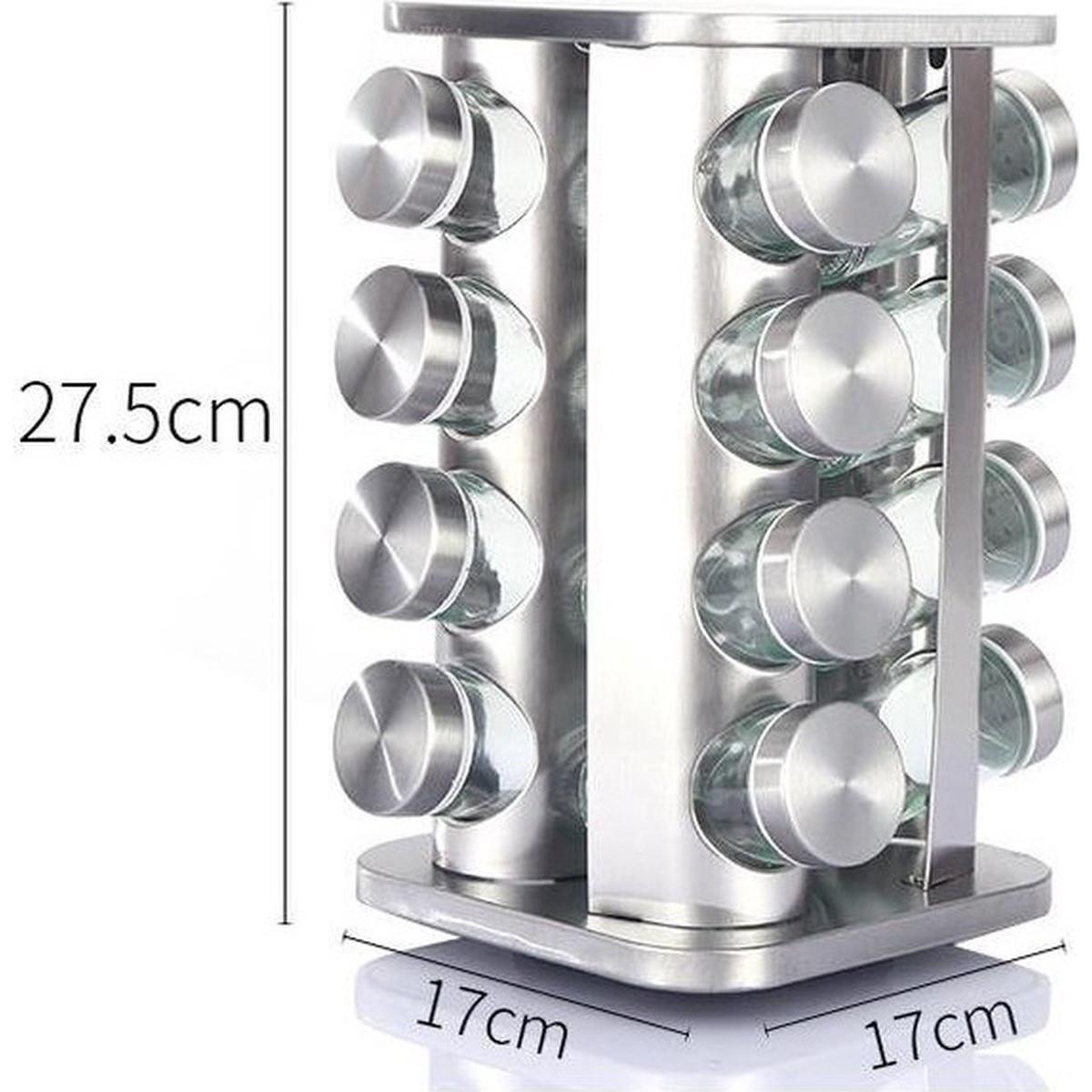 Cheffinger Porte-épices rotatif - 16 pots à épices  