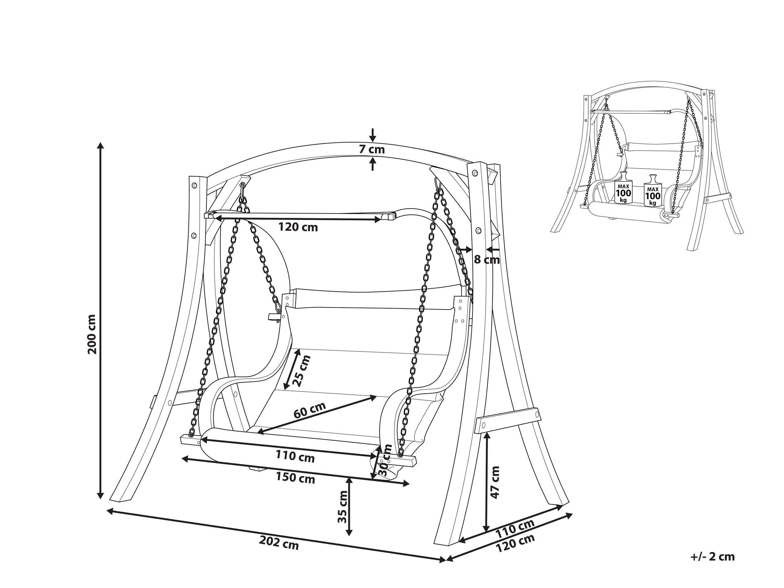 Beliani Dondolo da giardino en Tessuto Boho APRILIA  