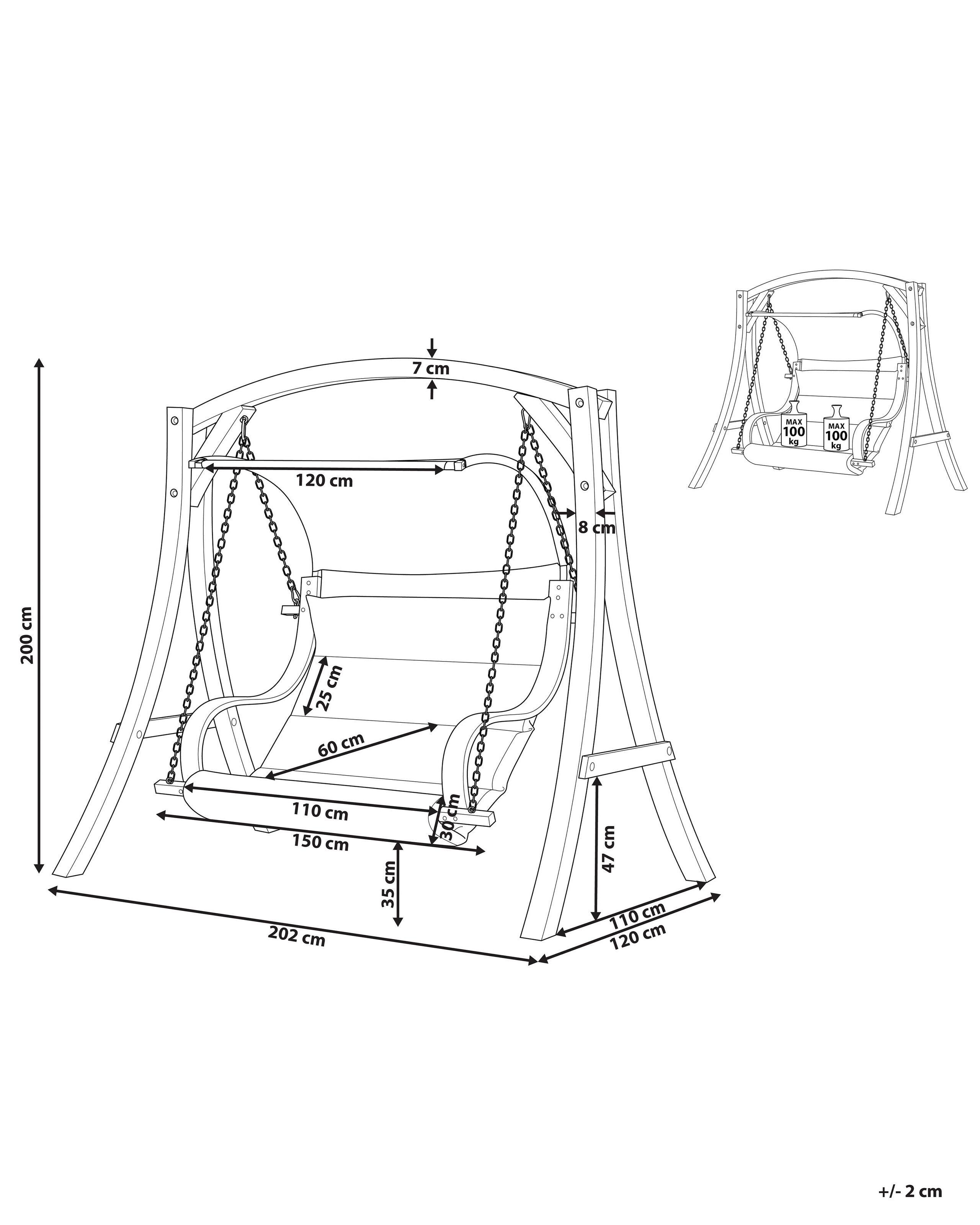 Beliani Dondolo da giardino en Tessuto Boho APRILIA  