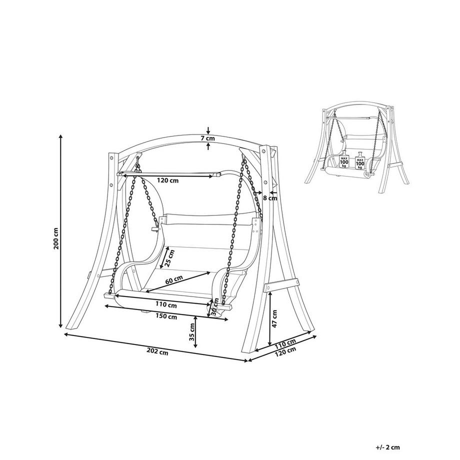 Beliani Hollywoodschaukel aus Stoff Boho APRILIA  