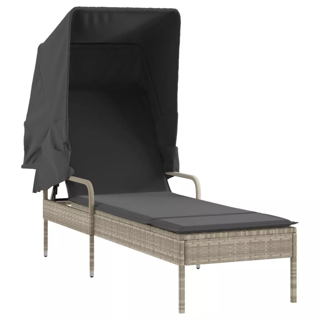 VidaXL - Chaise longue rotin synthétique, One Size, Gris