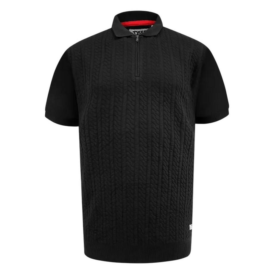 D555 Polo En Maille Torsadée À Col Zippé Kennedy