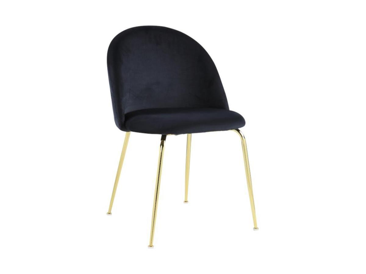 Vente-unique Lot de 2 chaises MELBOURNE Velours métal doré  