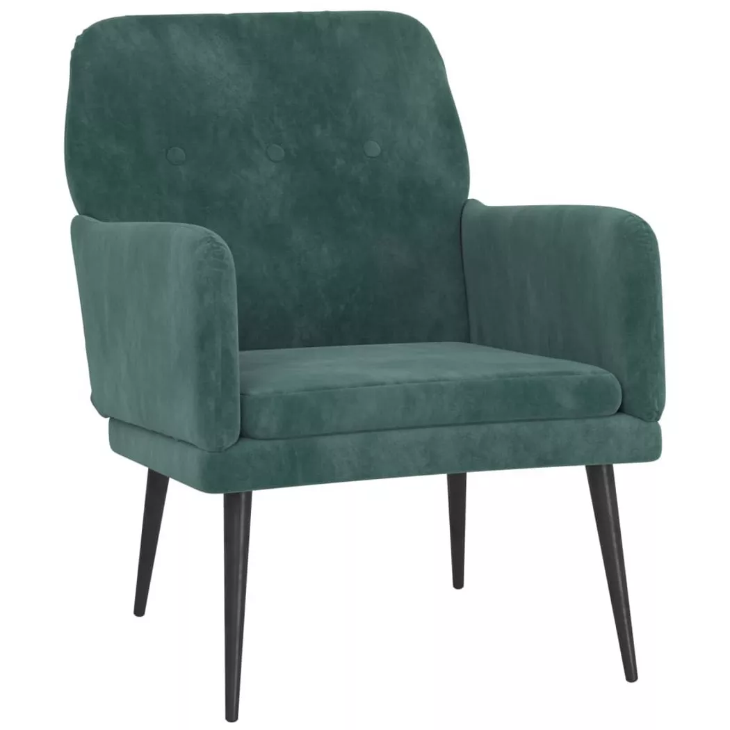 Fauteuil Vert foncé 62x79x79 cm Velours Vidaxl
