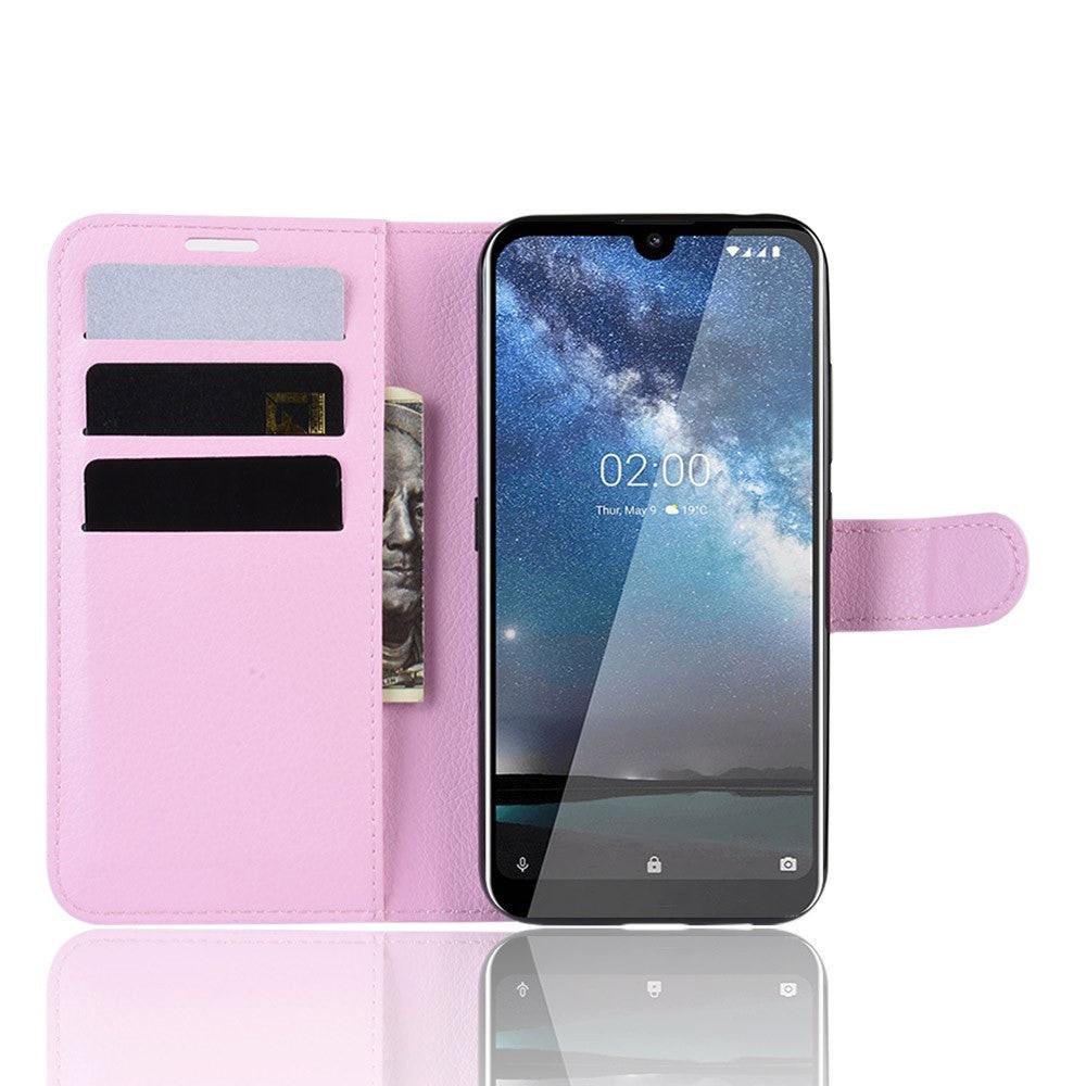 Cover-Discount  Nokia 2.2 - Étui en cuir coque avec compartiments pour cartes roses 