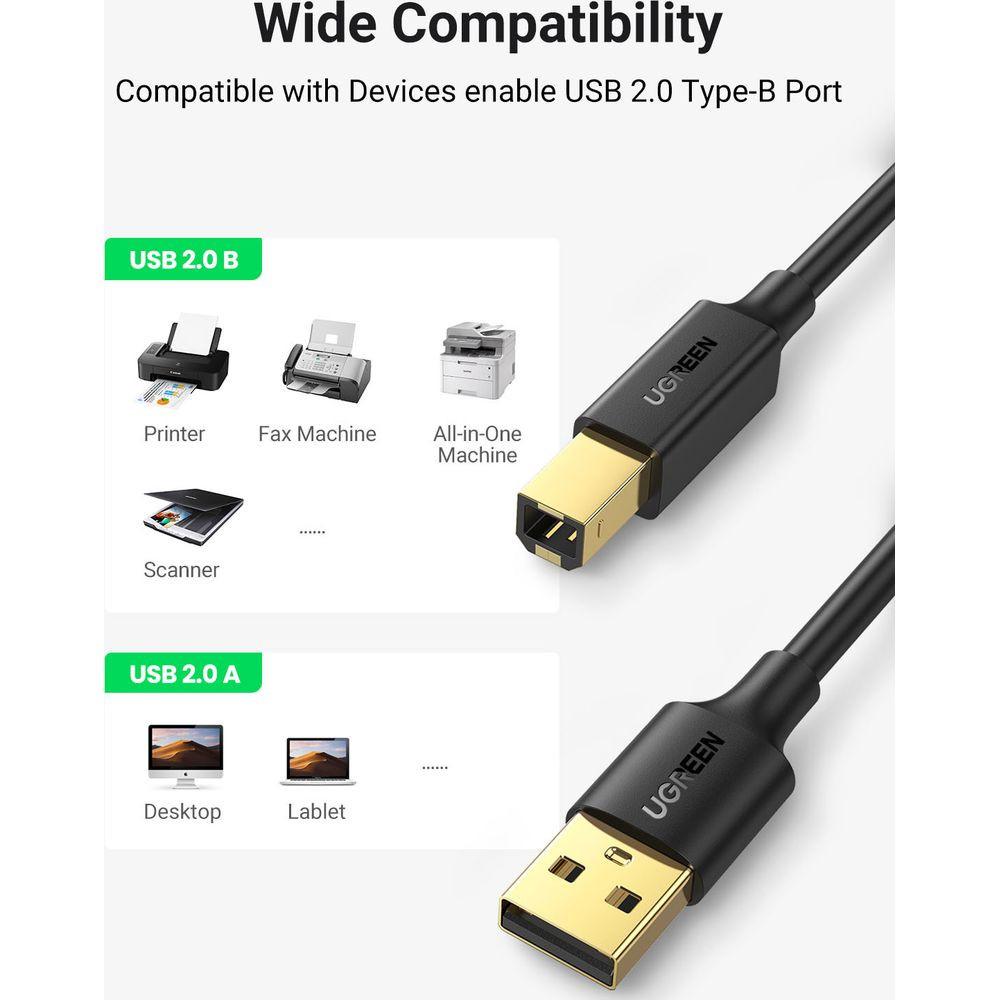 UGREEN  Câble Imprimante Ugreen USB-A vers USB-B 3m - Noir 
