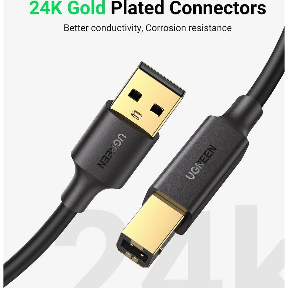 UGREEN  Câble Imprimante Ugreen USB-A vers USB-B 3m - Noir 