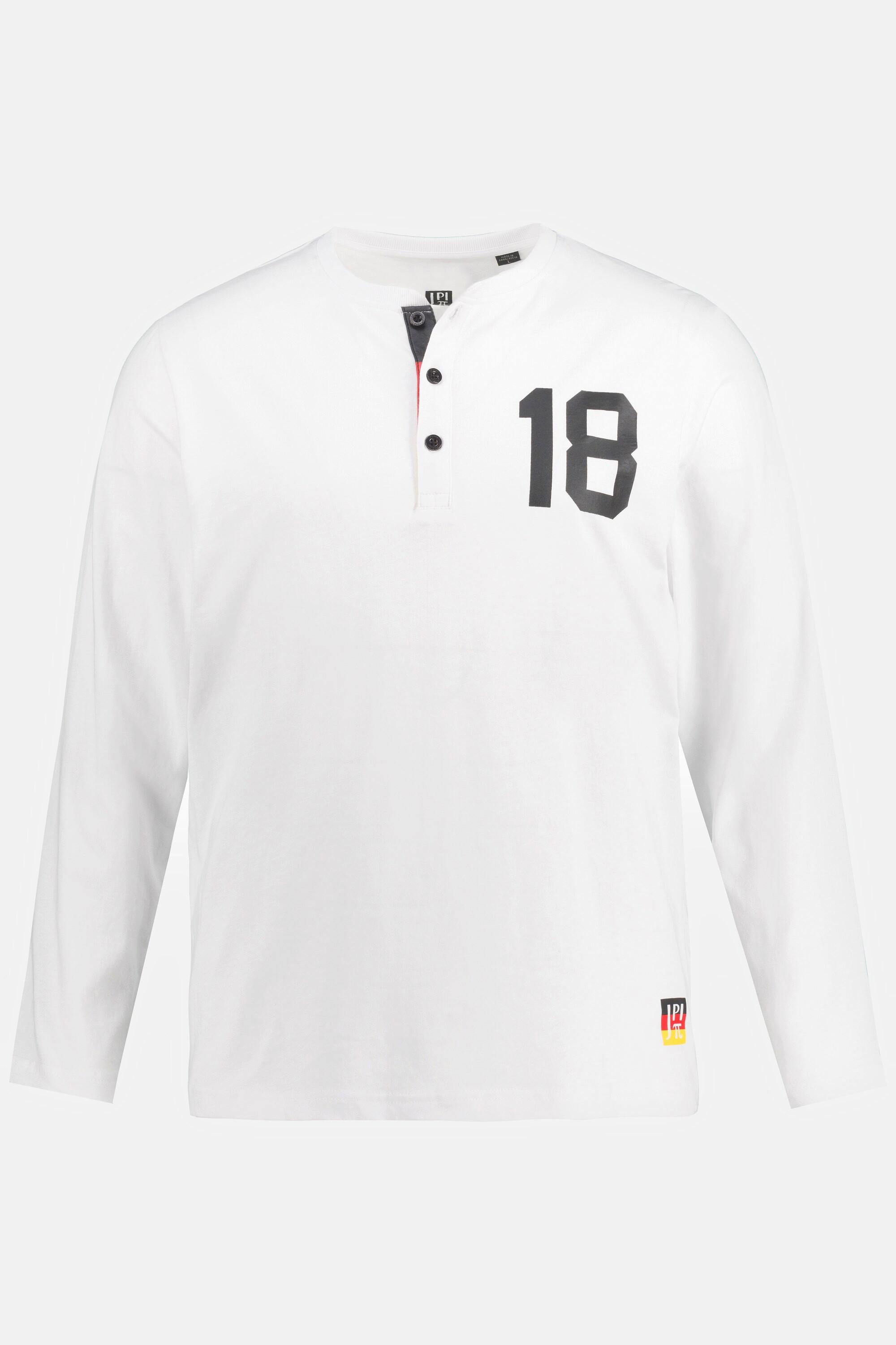 JP1880  Maglia serafino con maniche lunghe, stampa dedicata al calcio e abbottonatura 