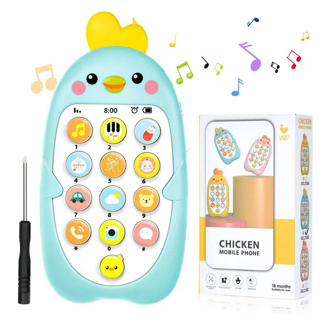 Activity-board - Babytelefon Musikalisches Spielzeug Babyspielzeug Smartphone, Spielzeugtelefon für Kinder, elektronisches Sprechenlernen, One Size, Blau