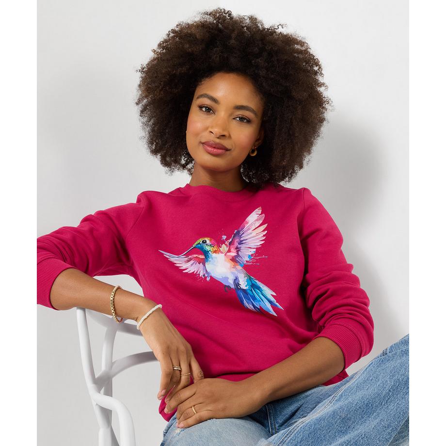 Sweat-shirt à motif colibri
