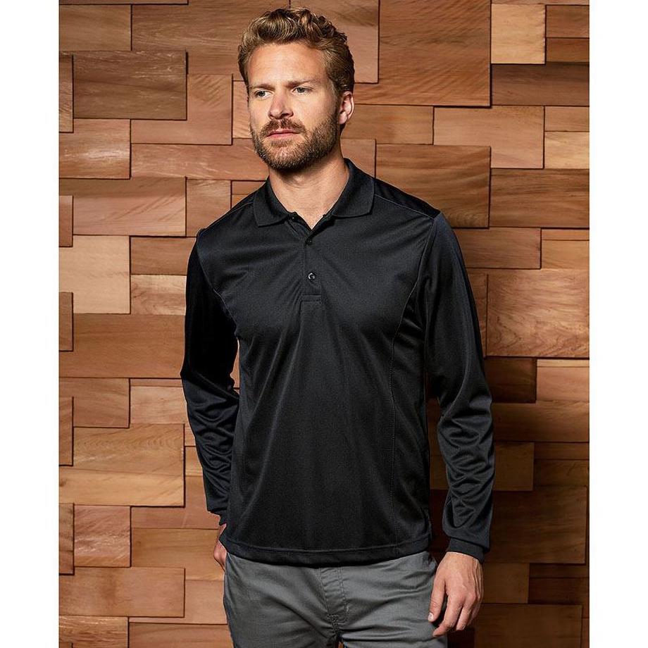 PREMIER Coolchecker Pique Langarm Polohemd  