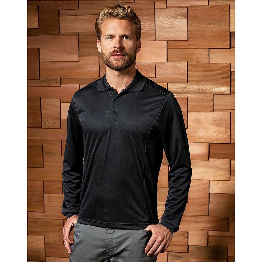 PREMIER Coolchecker Pique Langarm Polohemd  