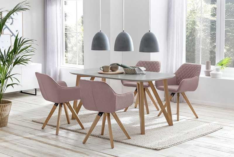 mutoni Poltrona rosa tessile, set di 2  