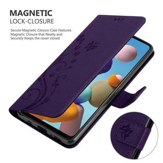 Cadorabo  Housse compatible avec Samsung Galaxy A21s - Coque de protection au design floral avec fermeture magnétique, fonction de support et emplacements pour cartes 