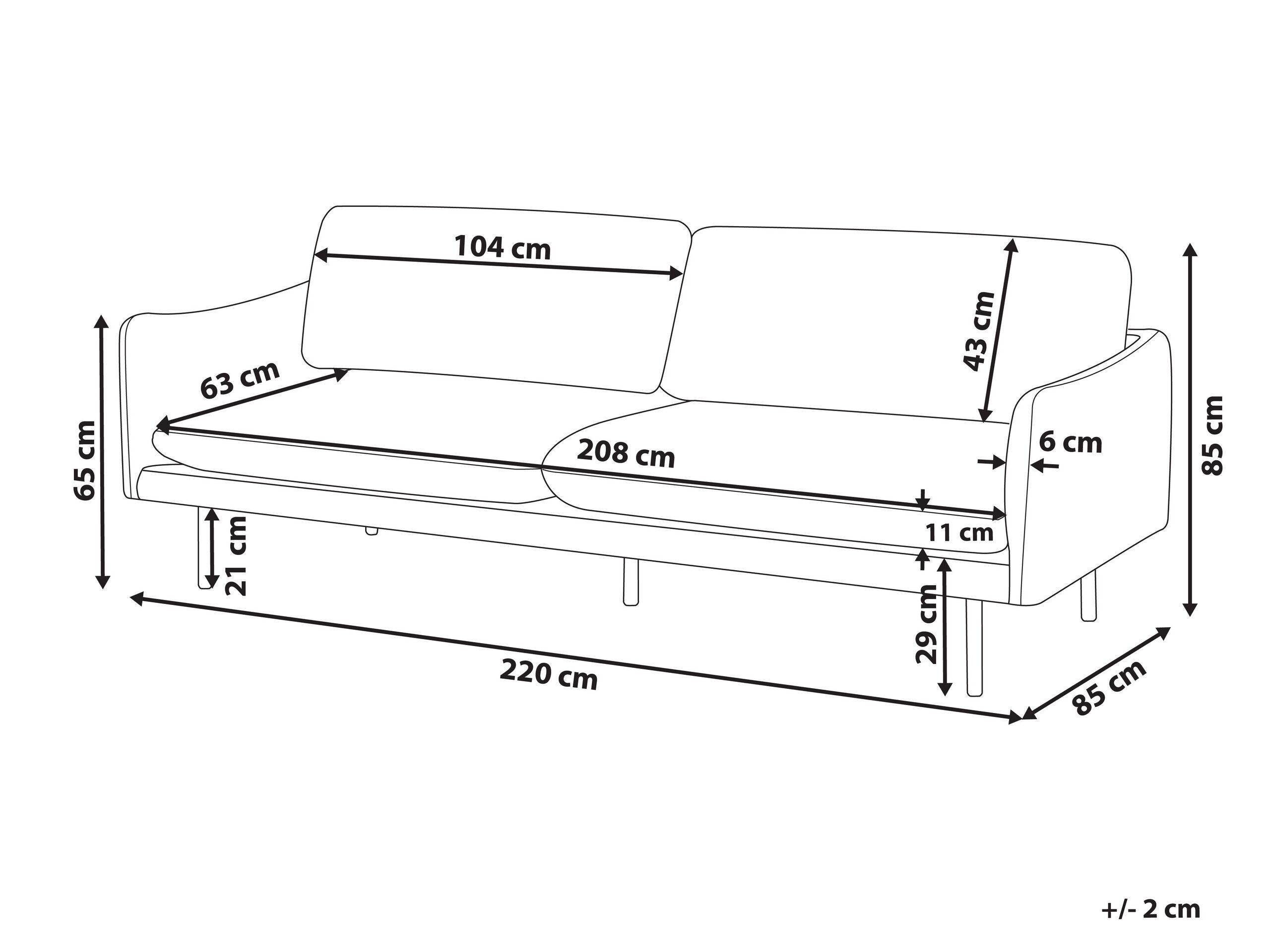 Beliani 3 Sitzer Sofa aus Polyester Glamourös VINTERBRO  