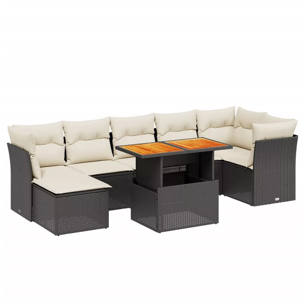 VidaXL - Garten sofagarnitur poly-rattan, One Size, Schwarz