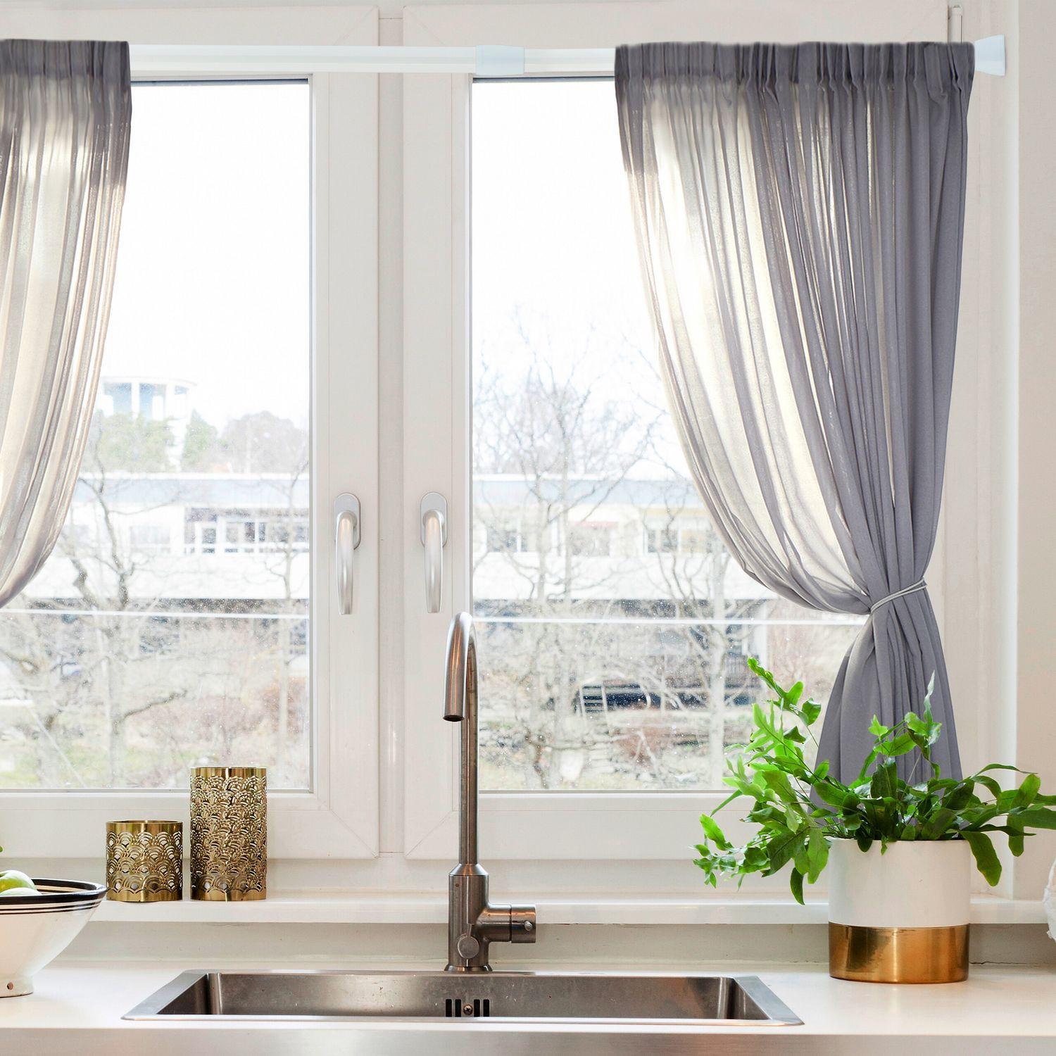 B2X Weiße Teleskopstange Edelstahl  