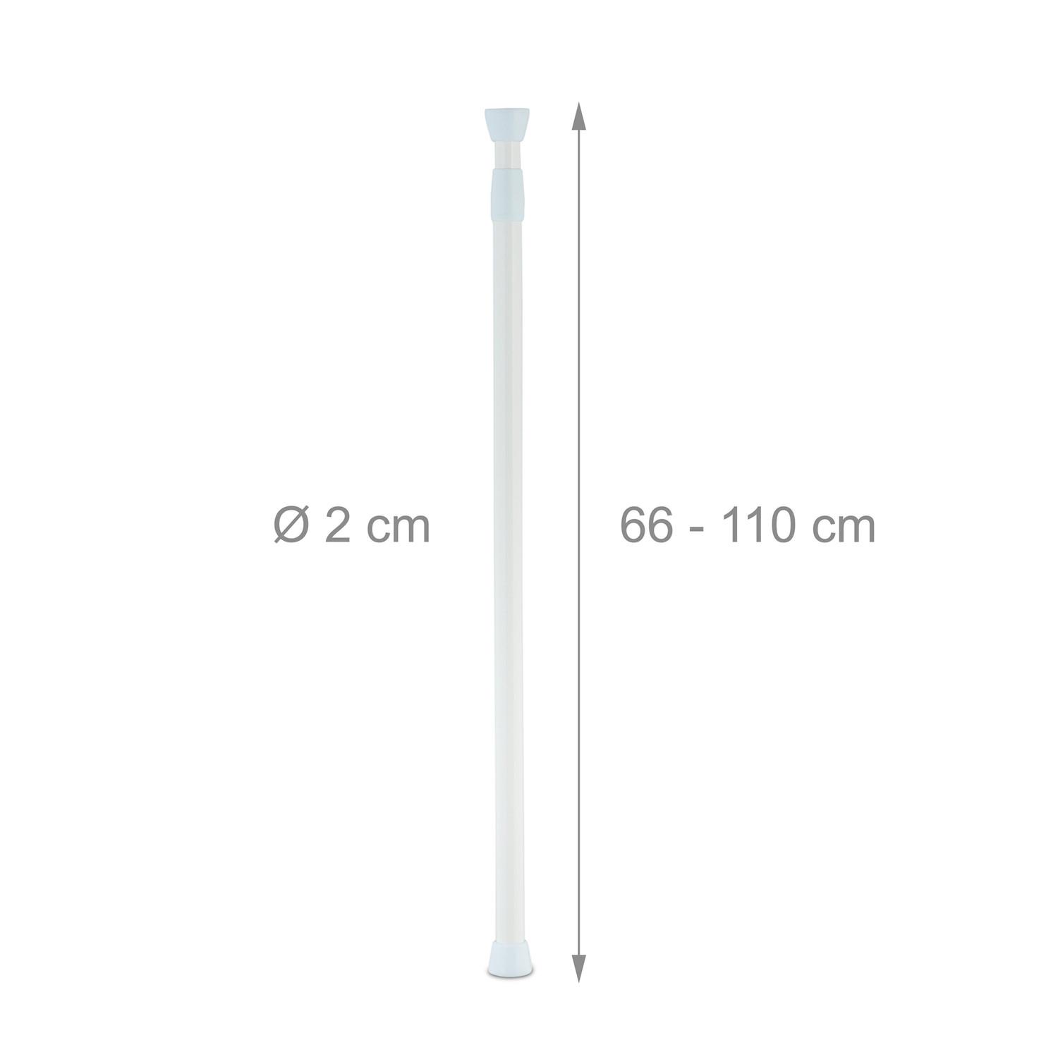 B2X Weiße Teleskopstange Edelstahl  