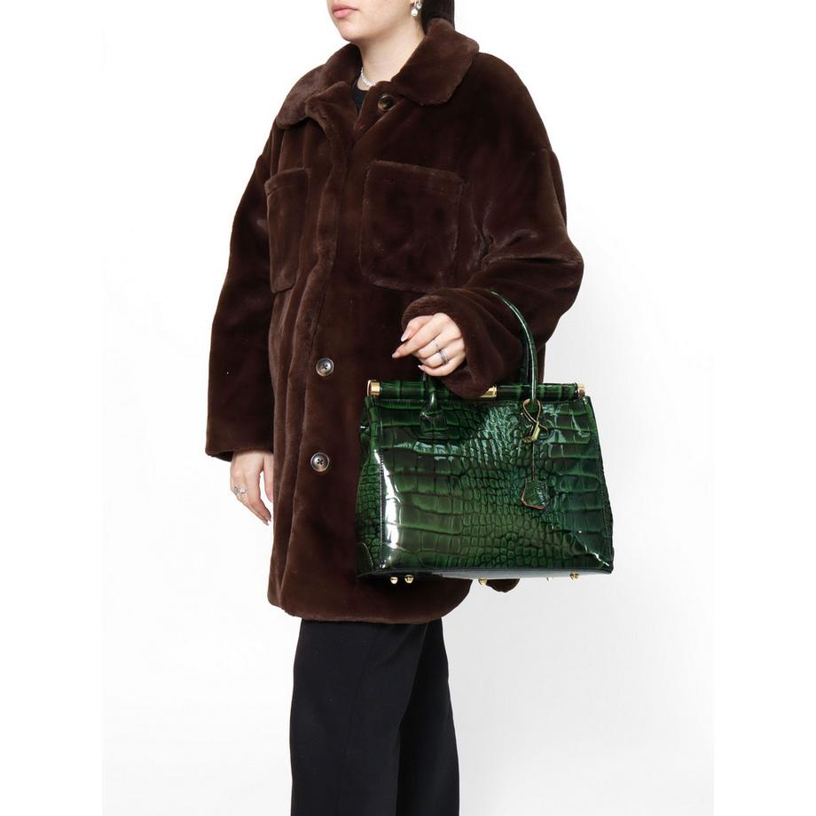 Gave Lux Starre Handtasche mit Krokoprägung  