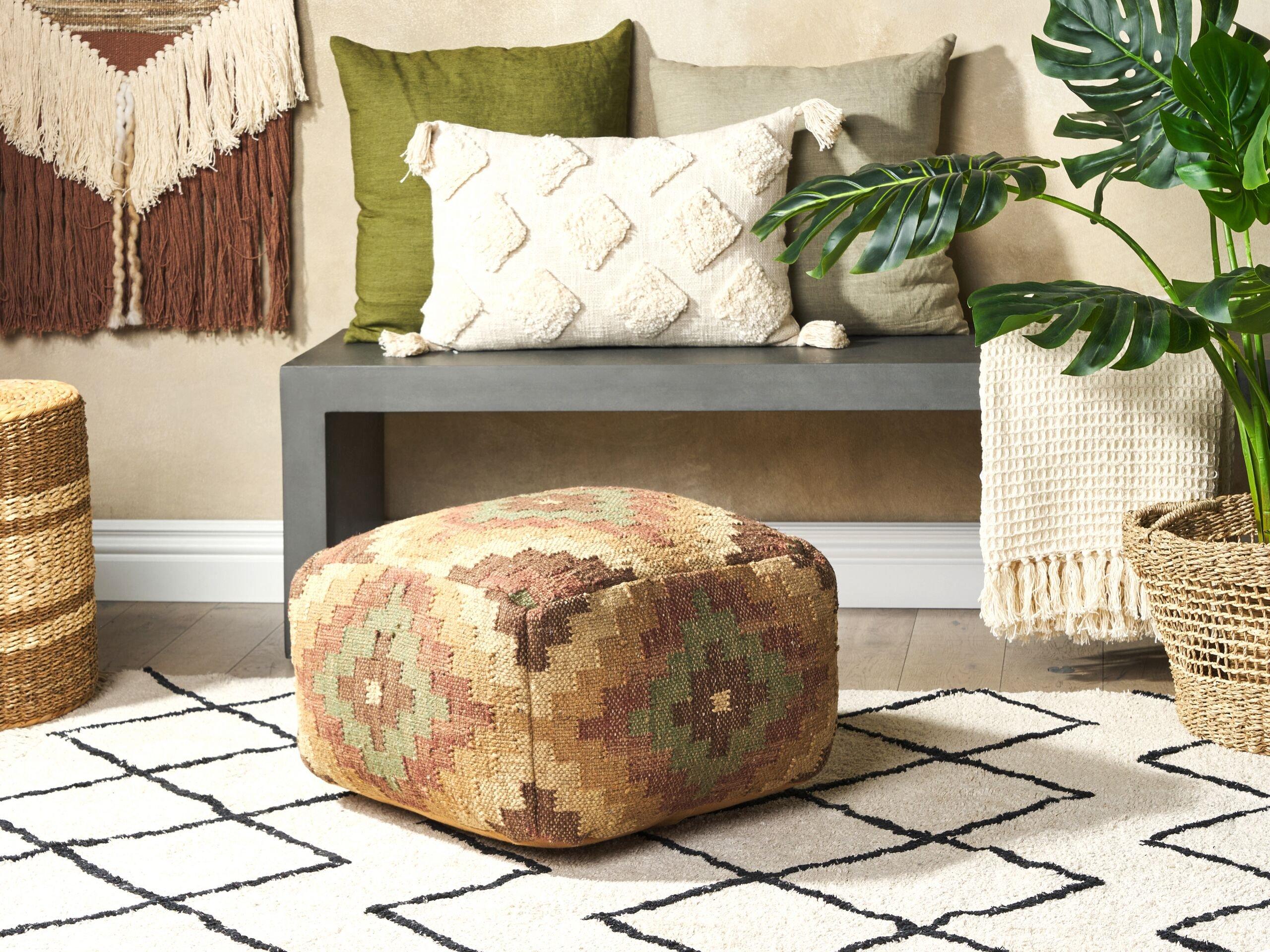 Beliani Pouf en Jute Rétro MAGURI  