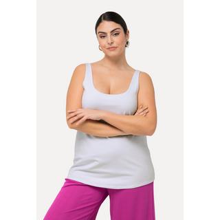 Ulla Popken  Top sans manches, doublé sur le devant. Coupe Classic Fit, avec décolleté rond. 