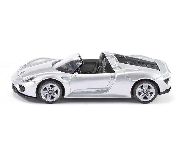 siku  1475 Porsche 918 Spyder, Spielzeugauto für Kinder, Metall/Kunststoff, Silber, Bereifung aus Gummi 