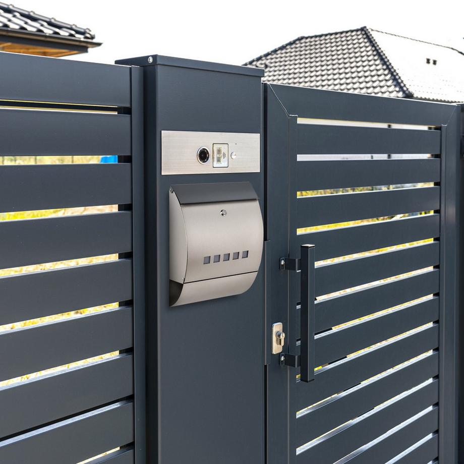 B2X  Edelstahlbriefkasten mit Zeitschriftenfach 