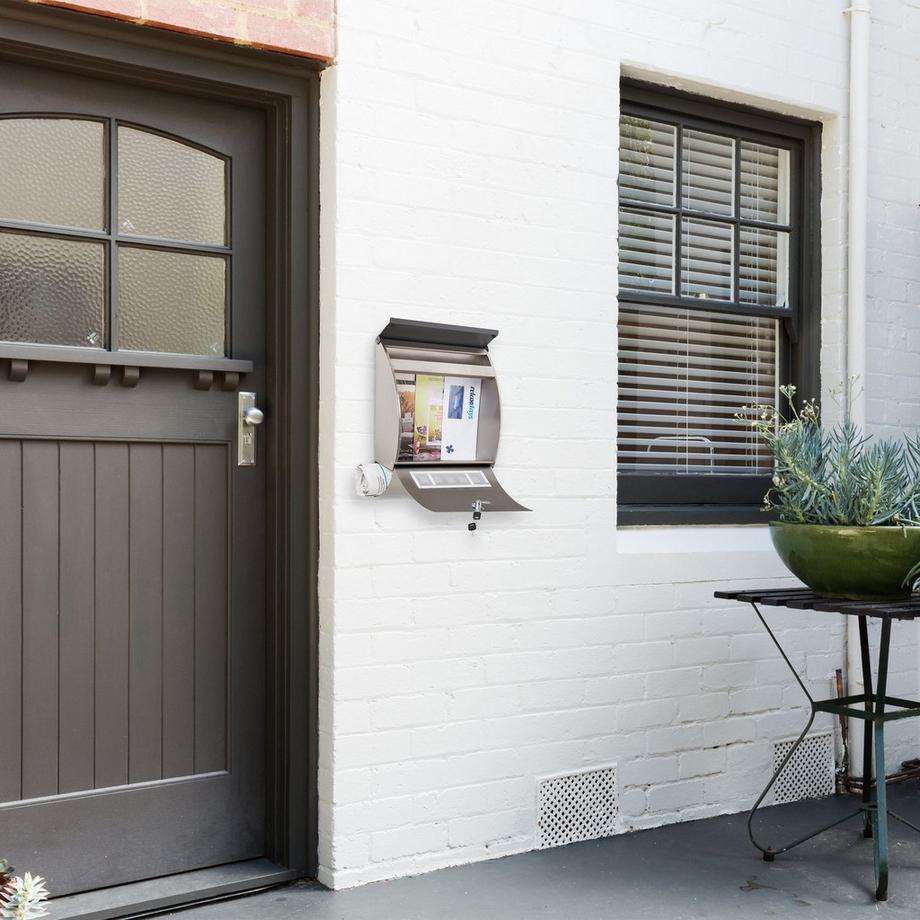 B2X  Edelstahlbriefkasten mit Zeitschriftenfach 