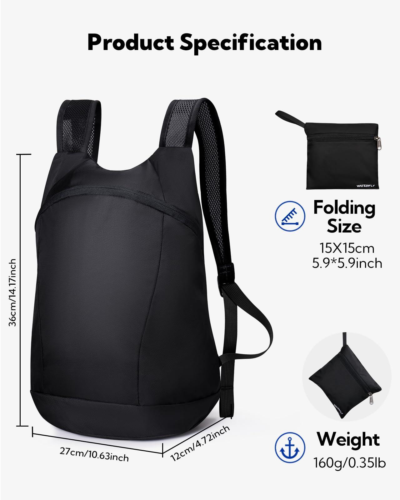 Only-bags.store Ultraleichter faltbarer Rucksack : Kleiner verpackbarer Wanderrucksack Leichter dünner Rucksack Sportlicher Tagesrucksack  