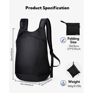 Only-bags.store Ultraleichter faltbarer Rucksack : Kleiner verpackbarer Wanderrucksack Leichter dünner Rucksack Sportlicher Tagesrucksack  