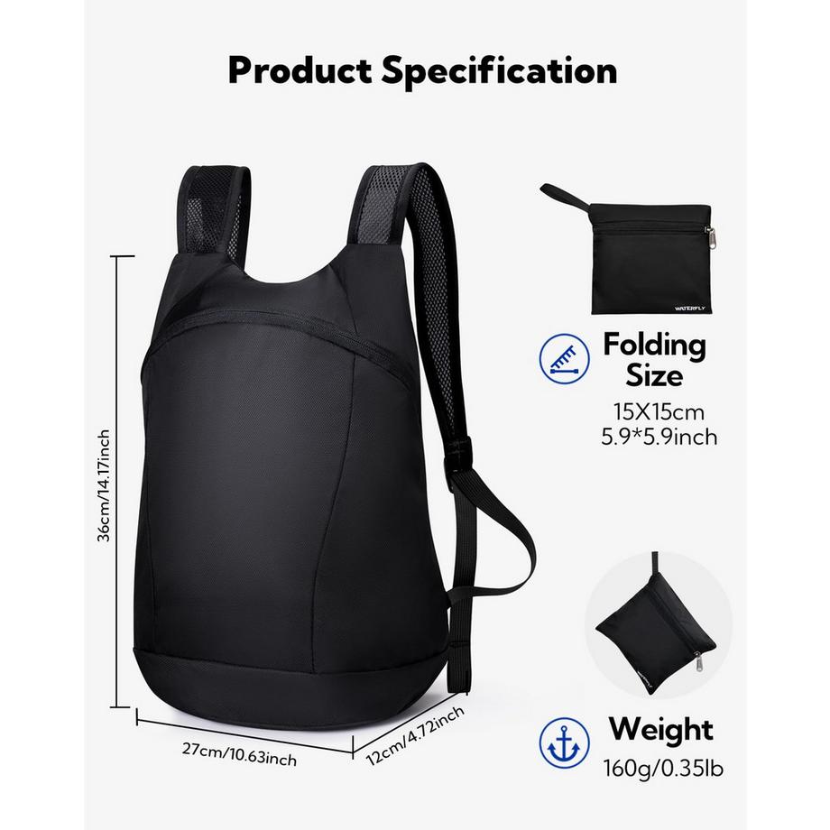 Only-bags.store Ultraleichter faltbarer Rucksack Kleiner verpackbarer Wanderrucksack  