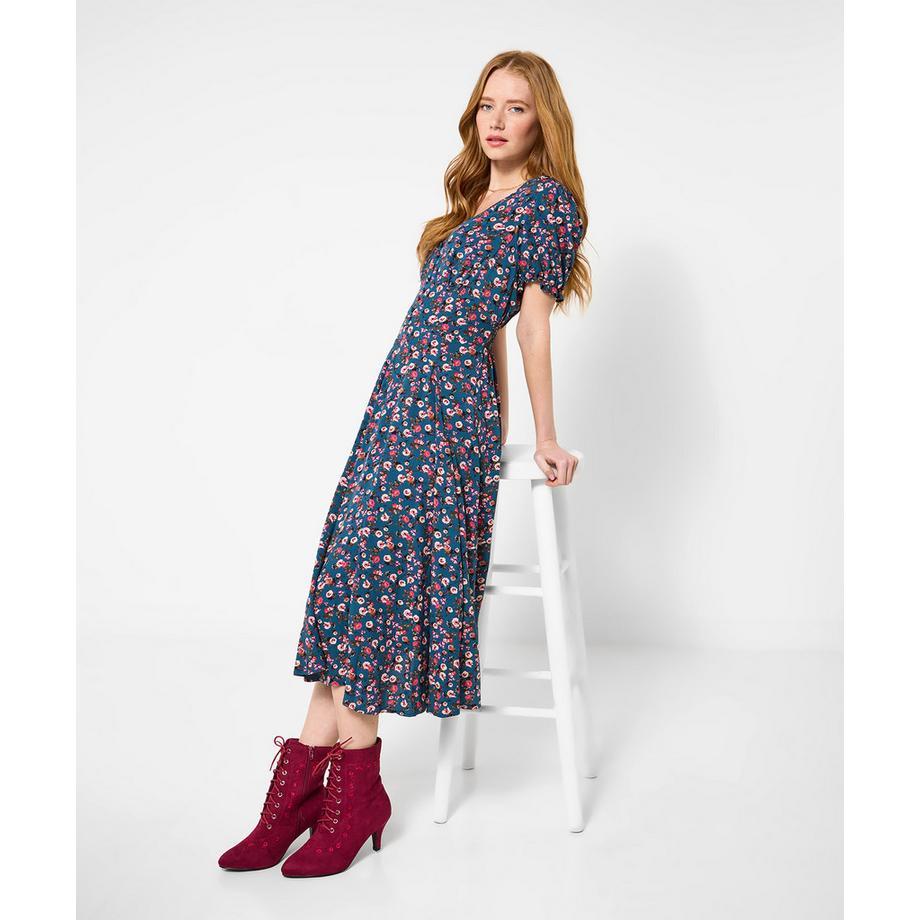 Joe Browns Geblümtes Kurzarm Midi-Kleid  