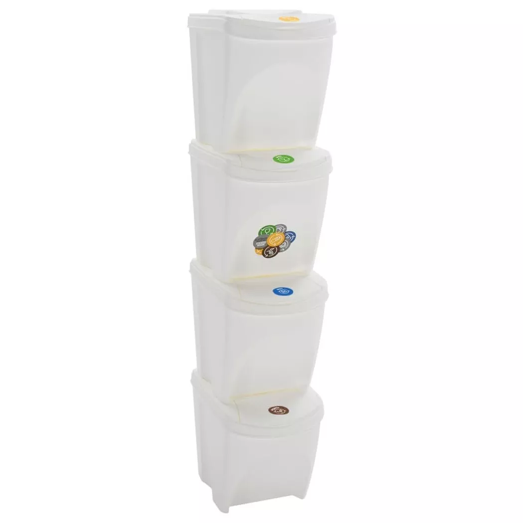 VidaXL - Boîte à ordures polypropylène, One Size, Blanc