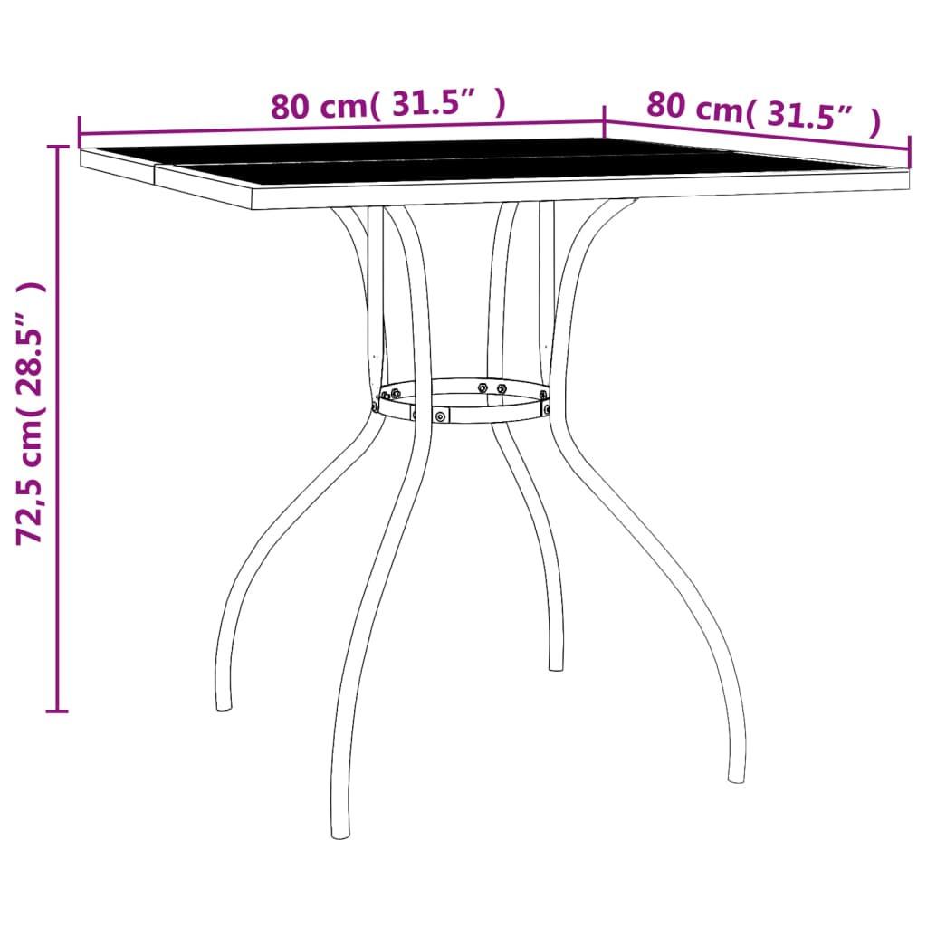 VidaXL Table de jardin acier  