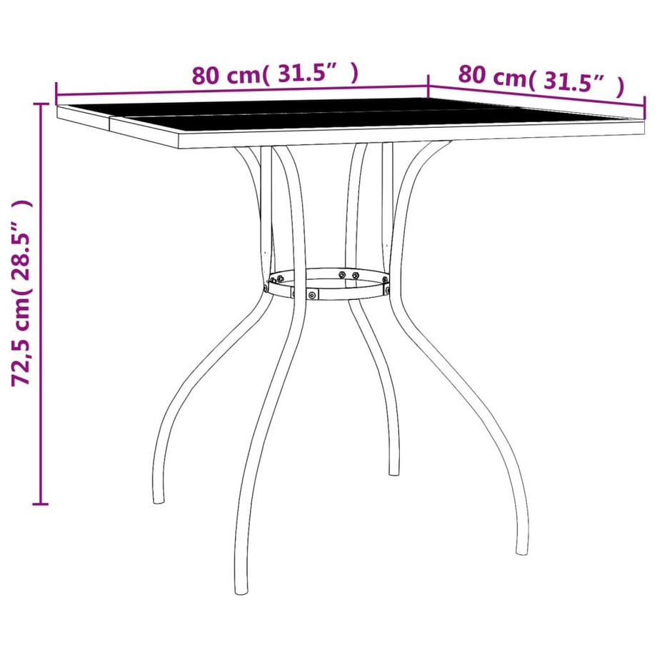 VidaXL Table de jardin acier  