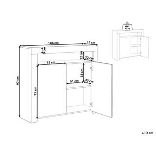 Beliani Credenza a 2 ante en Fibra a media densità (MDF) Moderno COVINA  