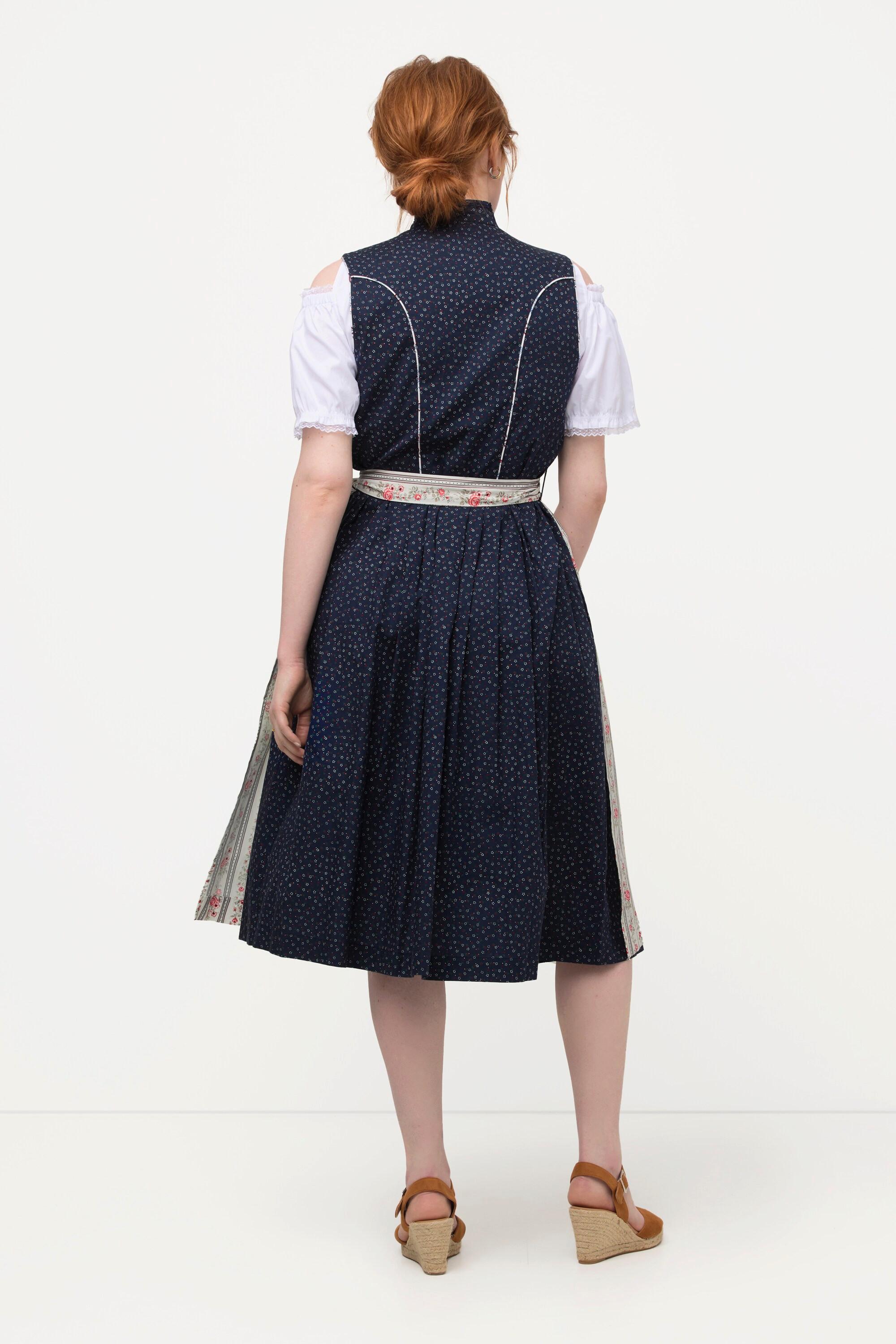 Ulla Popken Dirndl Herzausschnitt Schmuckknöpfe ärmellos  