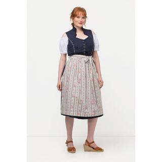 Ulla Popken Dirndl Scollo a Cuore Bottoni Decorativi Senza Maniche  