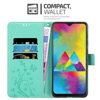 Cadorabo  Hülle für Samsung Galaxy M21 / M30s Blumen Design Magnetverschluss 