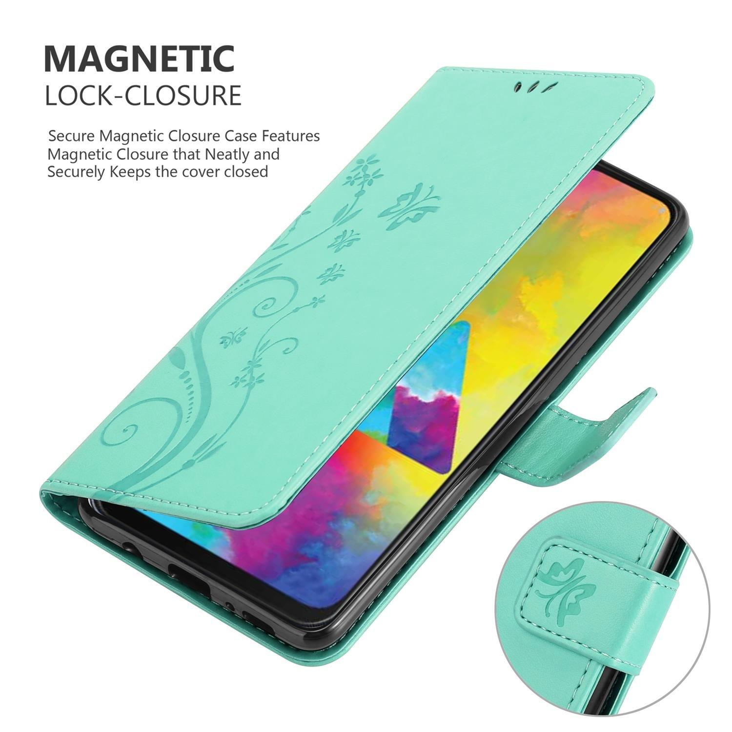 Cadorabo  Hülle für Samsung Galaxy M21 / M30s Blumen Design Magnetverschluss 