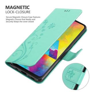 Cadorabo  Hülle für Samsung Galaxy M21 / M30s Blumen Design Magnetverschluss 