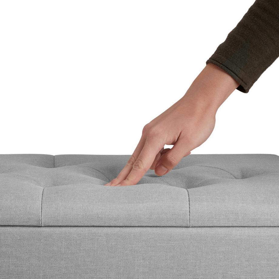 Tectake Banc avec coffre de rangement aspect lin RANYA avec rembourrage confortable  