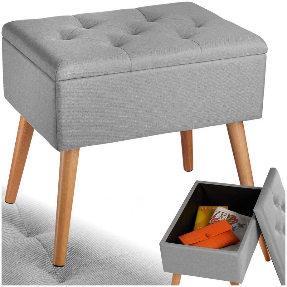 Tectake Panchina Ranya con imbottitura in tessuto effetto lino  