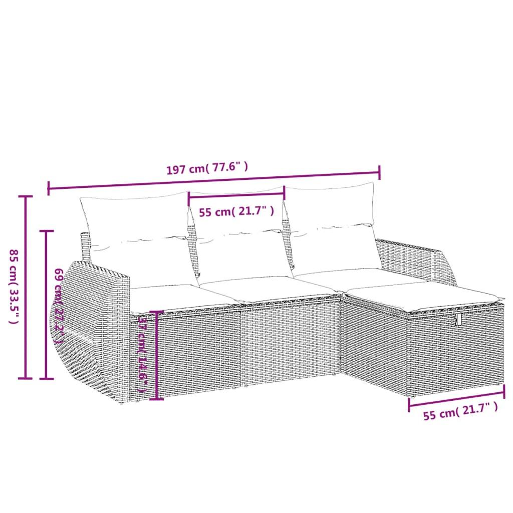 VidaXL set divano da giardino Polirattan  