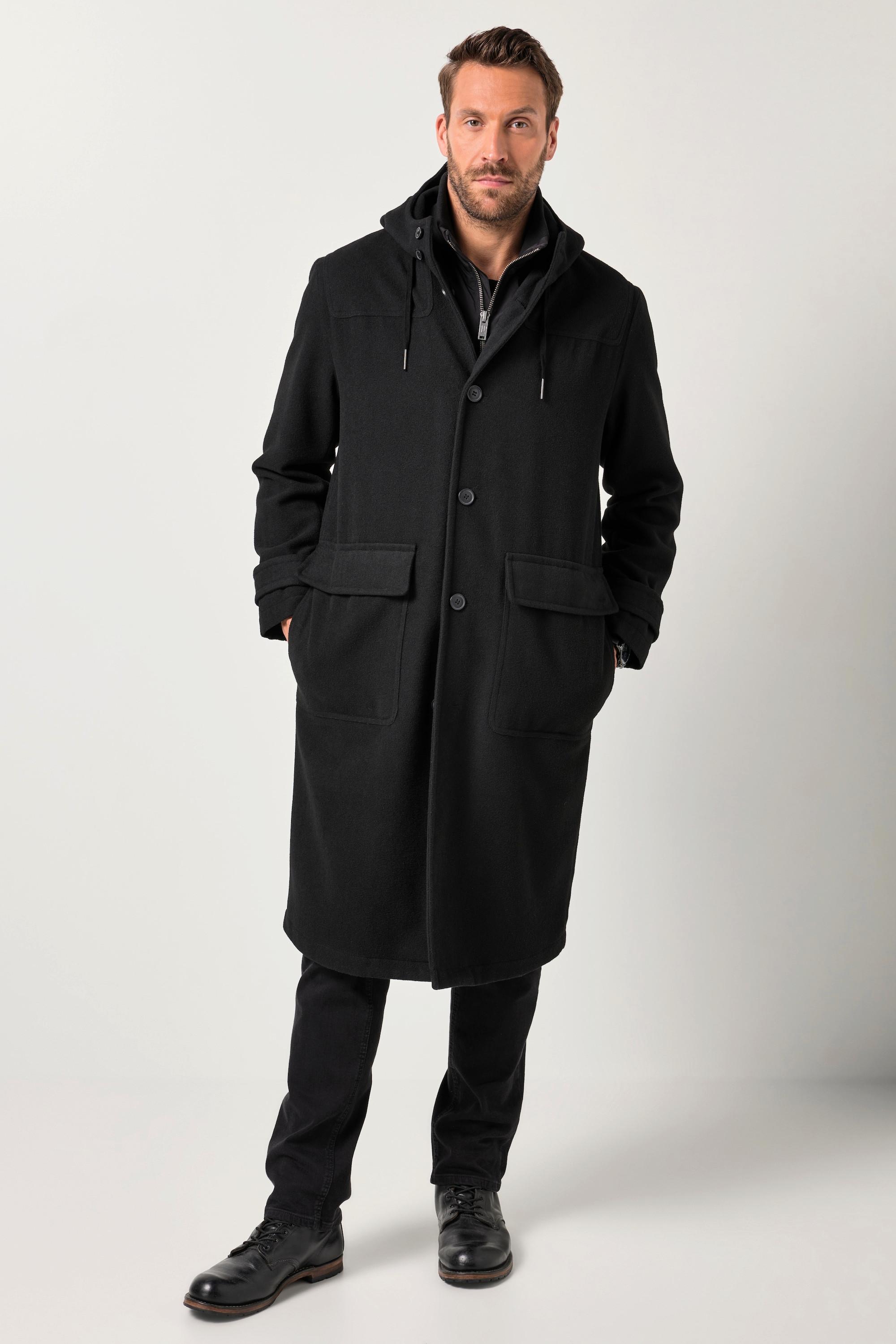 JP1880 Wolloptik Funktionsmantel Wasserabweisend Kapuze Zipper  