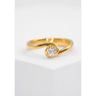 MUAU Schmuck  Bague Solitaire Diamant 0.25ct. or jaune 750 