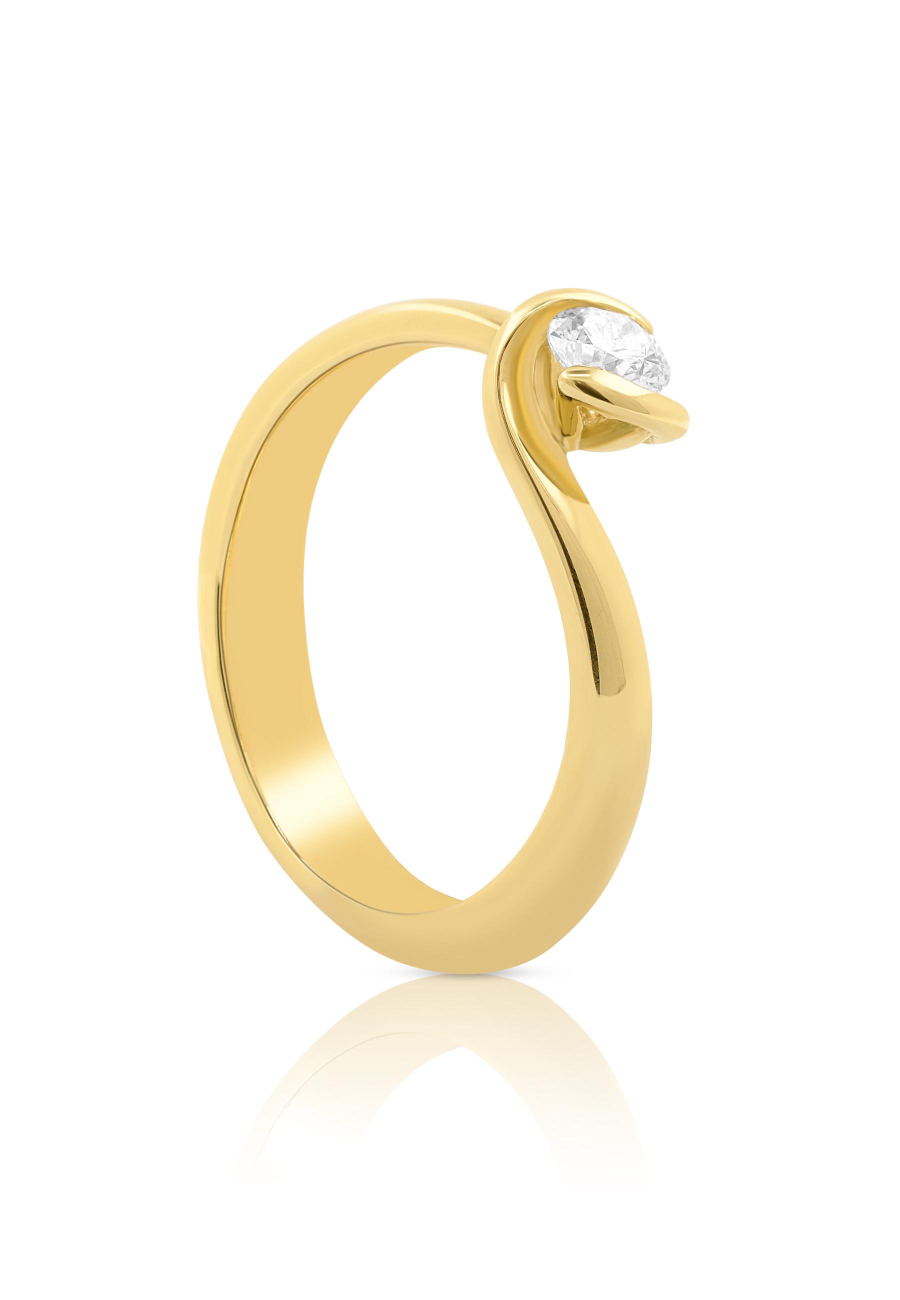 MUAU Schmuck  Solitaire Ring Diamant 0.25ct. Gelbgold 750 