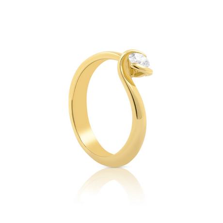 MUAU Schmuck  Bague Solitaire Diamant 0.25ct. or jaune 750 